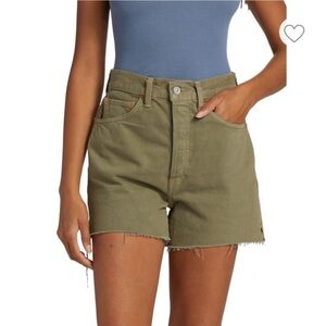 RE/DONE 50s Cutoff Denim Shorts vintage faded green 26 button fly B2
